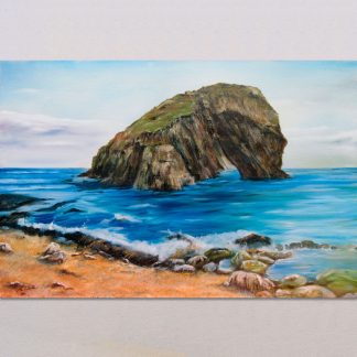 Ynys y Fydlyn Anglesey Coast nr Church Bay - Original Oil Painting