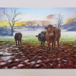Cows in a Field at Abney Hall, Cheadle - Original Oil Painting