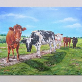 Cows in a Field Near Leek - Original Oil Painting