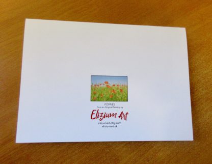 Poppies Fine Art Greetings, Birthday, Occasions card from an original watercolour painting, A5 landscape - Image 3