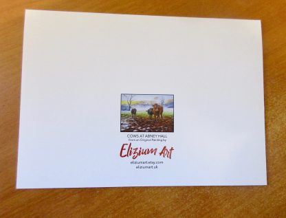 Cows at Abney Hall Fine Art Greetings, Birthday, Occasions card from an original oil painting, A5 landscape - Image 3