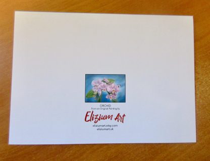 Orchid Fine Art Greetings, Birthday, Occasions card from an original Oil painting, A5 landscape - Image 3