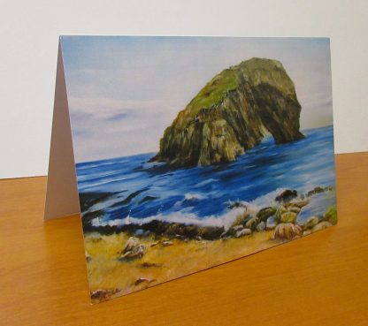 Ynys y Fydlyn Anglesey Coast nr Church Bay, Fine Art Greetings card from an original oil painting, A5 landscape - Image 2