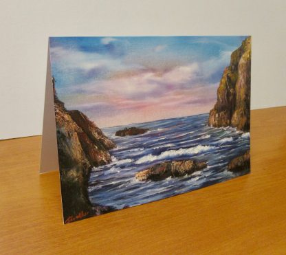 Anglesey Coastal Bay, Fine Art Greetings, Birthday, Occasions card from an original oil painting, A5 landscape - Image 2