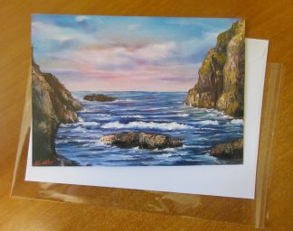 Anglesey Coastal Bay, Fine Art Greetings, Birthday, Occasions card from an original oil painting, A5 landscape