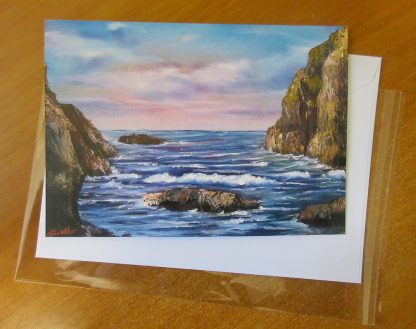 Anglesey Coastal Bay, Fine Art Greetings, Birthday, Occasions card from an original oil painting, A5 landscape