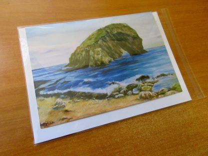 Ynys y Fydlyn Anglesey Coast nr Church Bay, Fine Art Greetings card from an original oil painting, A5 landscape - Image 3