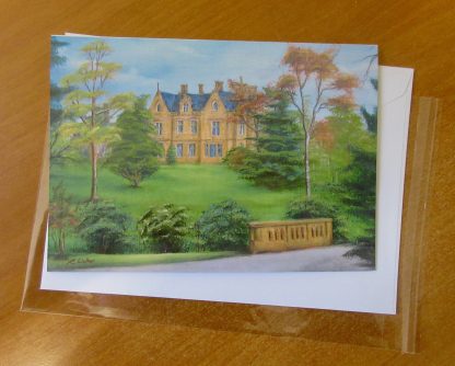 Bruntwood Hall, Cheadle Fine Art Greetings, Birthday, card from an original oil painting, A5 landscape - Image 4