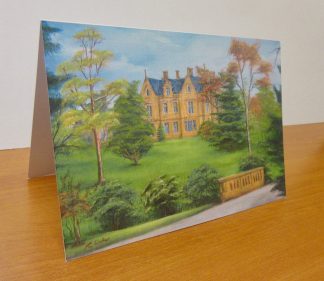 Bruntwood Hall, Cheadle Fine Art Greetings, Birthday, card from an original oil painting, A5 landscape